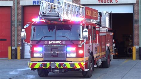 Newark Fire Department Brand New Ladder 5 Responding 122223 Youtube