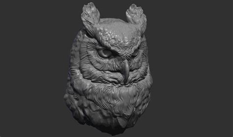 Owl Sculpture 3d Model By Guninnik81