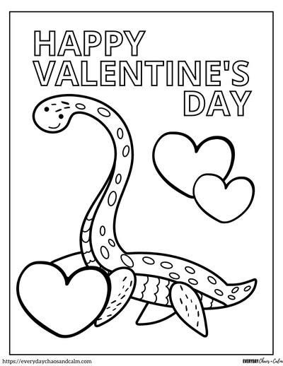 Free Printable Dinosaur Valentine Coloring Pages Valentine Coloring