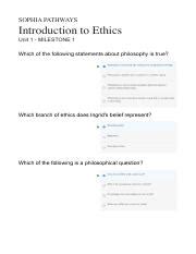 IntroductionToEthics Unit1 MILESTONE1 Pdf SOPHIA PATHWAYS