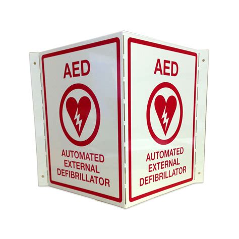 AED Directional Signage - 3D Metal Wall Sign