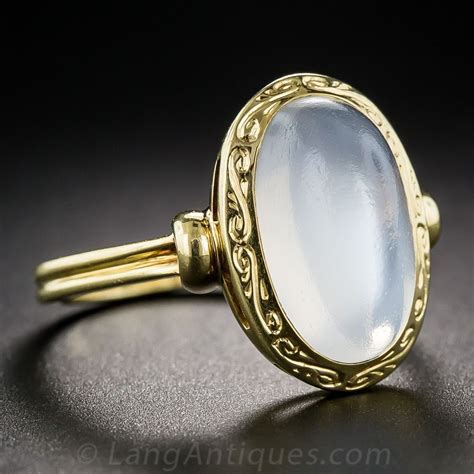 Vintage 18k Yellow Gold Moonstone Ring 30 1 7086 Antique Style