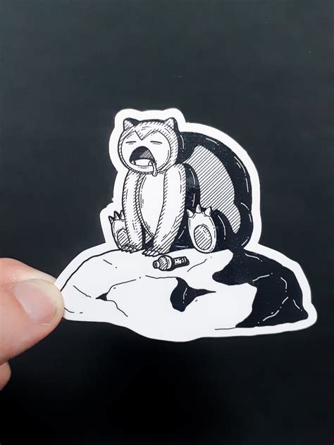 Vinyl Sticker Snorlax Horror Pokemon Inspired Sticker 3 Etsy Australia