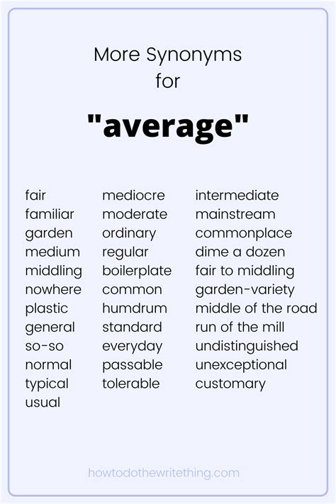 More Synonyms For Average Writing Tips Writing Words Essay