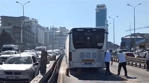 Son dakika haberi Metrobüs seferleri aksadı Metrobüsün motorundan