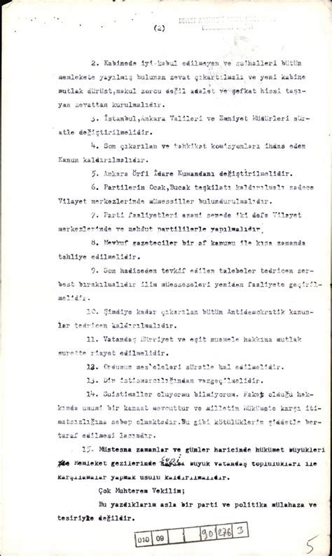 Cemal Gürsel in mektubu Resmi Gazete de değişikliklere uğratılarak