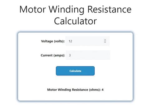 Motor Winding Resistance Calculator Savvy Calculator