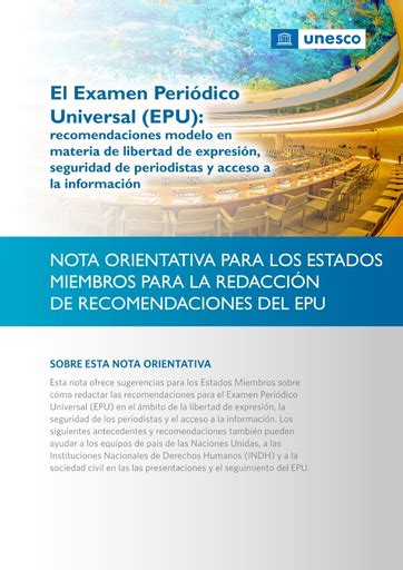 El Examen Periódico Universal Epu Recomendaciones Modelo En Materia