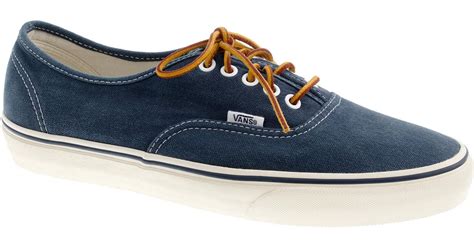 J Crew Vans Washed Canvas Authentic Sneakers In Blue For Men Lyst