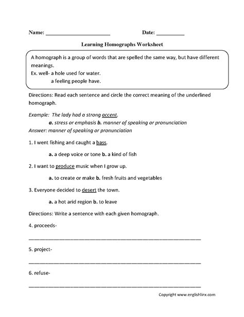 Homophones Worksheet 23nd Grade E Street Light