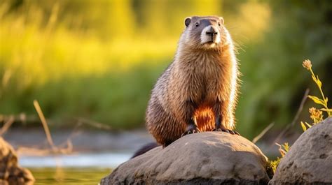 Premium AI Image | photo of a Woodchuck Groundhog