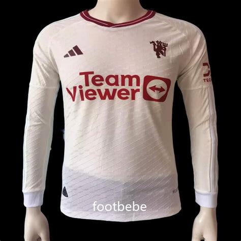 Maillot Match Manchester United 2023 2024 Third Blanc Manche Longue