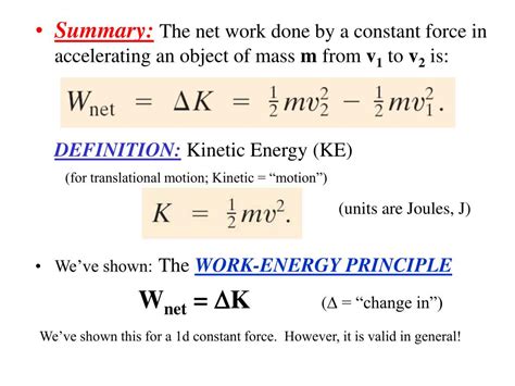 Ppt Sect 7 4 Kinetic Energy Work Energy Principle Powerpoint