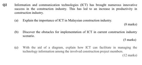 Solved Q2 Information And Communication Technologies ICT Chegg