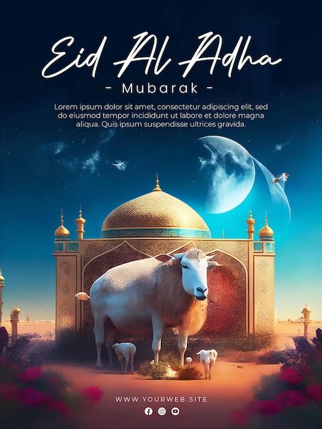 Modelo de cartaz de saudação eid al adha PSD Premium