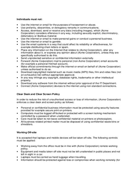 Acceptable Use Policy Template Iso 27001 Printable Word Searches