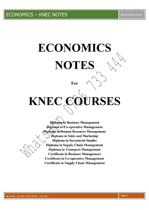 Economics Notes Knec Diploma Social Psychology Studocu