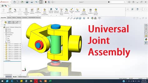 How To Design Universal Joint In Solidworks Solidworks Tutorial Youtube