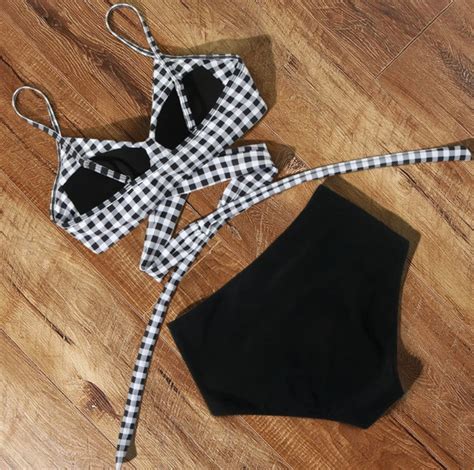 High Waist Floral Bikini Set Women S V Neck Swimwear Two Piece Etsy