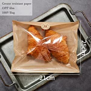 Amazon Nanaiche Kraft Bread Bag Bakery Bags With Window Toast Bag