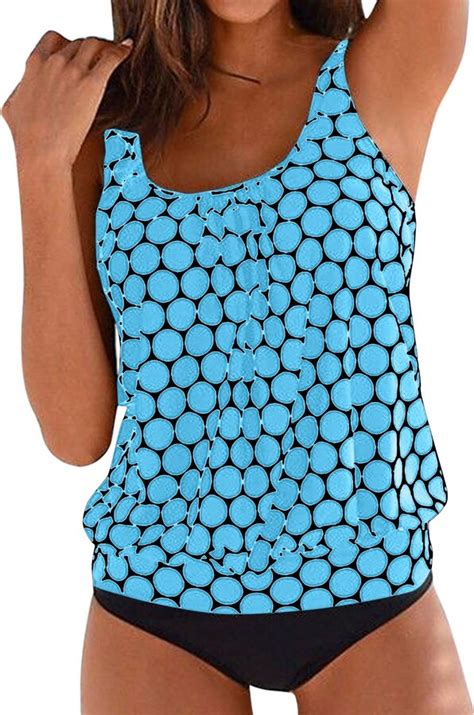 Generic Swimsuit D Women High Waisted Bikini Sexy Up Two Swimsuits Vintage Swimsuit Two Ruched