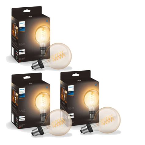 Philips Hue 3x E27 Filament G93 White Ambiance Bundle Vöruleit