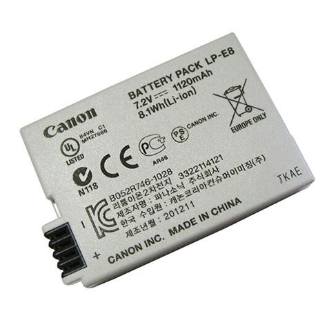 Dukatech0111 017200canon Lp E8 Camera Battery