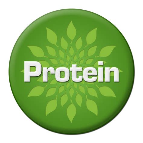 Protein Green Leaves Circle Badge Style Stock Illustration