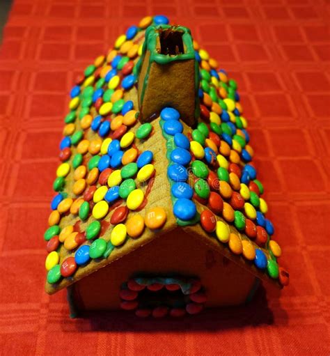 A Home-made Gingerbread House with the Roof Covered with Chocolates Editorial Stock Photo ...