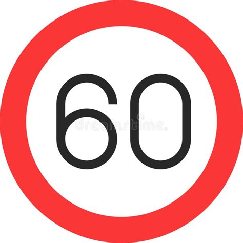 60 Speed Limit Sign Icon Traffic Sign Vector Illustration Stock Vector Illustration Of Vector