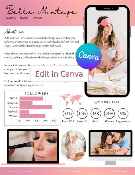 Influencer Media Kit And Rate Card Influencer Rate Sheet UGC Rate