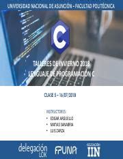 Clase Pdf Talleres De Invierno Lenguaje De Programaci N C Clase