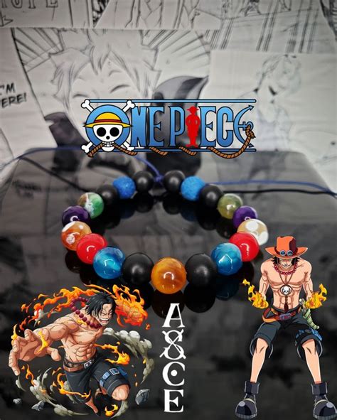 Pulsera Otaku Ajustable Inspirada En Portgas D Ace Del Anime One Piece