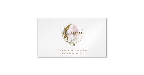 Gold Pink Blush Monogram Watercolor Celestial Business Card Magnet Zazzle