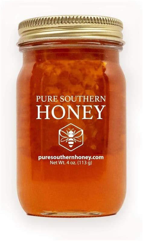 Mini 4 Oz Of 100 Raw And Unfiltered Honey With Comb American Made By Pure