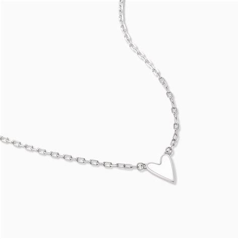 Mini Chain White Heart Necklace In Sterling Silver Uncommon James