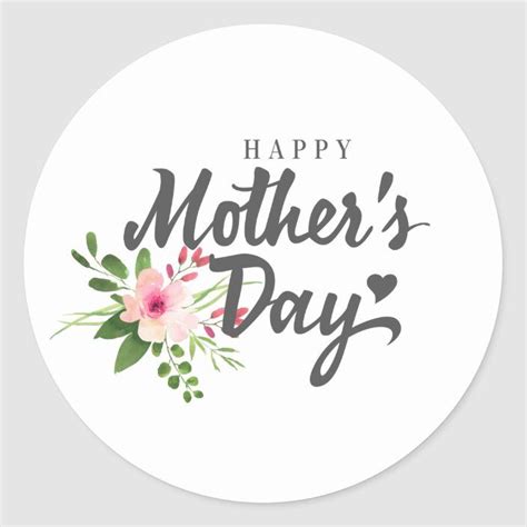 Elegant Floral Happy Mother S Day Sticker Seal Zazzle Happy Mothers Day Images Happy