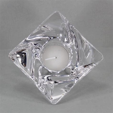 Orrefors Tornado Crystal Votive Candle Holder Made In Sweden Swedish Art Glass