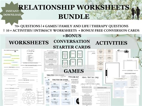 Couples Therapy Relationship Worksheets Bundle Communication Worksheet