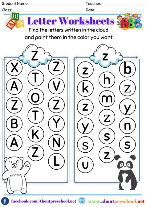 Letter Z Worksheets About Preschool