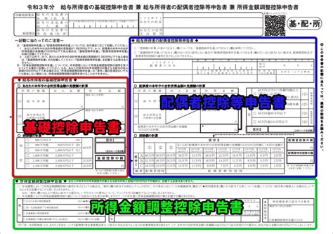 令和3年分 給与所得者の基礎控除申告書の書き方・記入例 金字塔