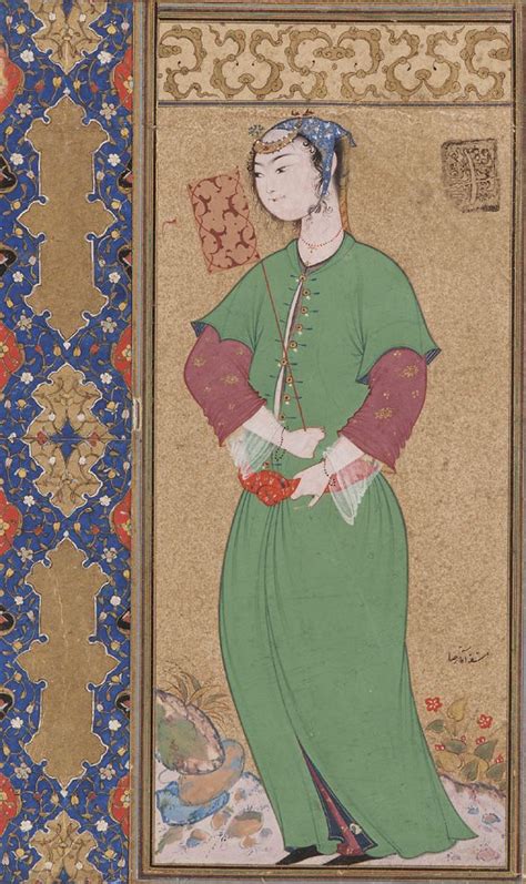 Lady With A Fan Ca Riza Abbasi Ca Safavid Period