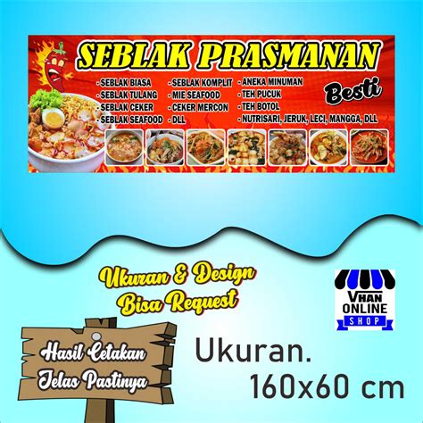 Jual Backdrop Spanduk Backdrop Seblak Prasmanan Model Merah Murah