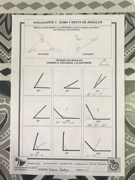 Ejercicio Suma Y Resta De Ngulos Suma Y Resta Dibujo Geom Trico