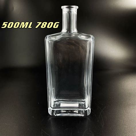 Jingna 500ml Square Rectangle Glass Bottle For Liquor Wine Gin Vodka