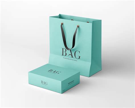 Free Shopping Bag With Box Mockup Free Mockup PSD Pixpine