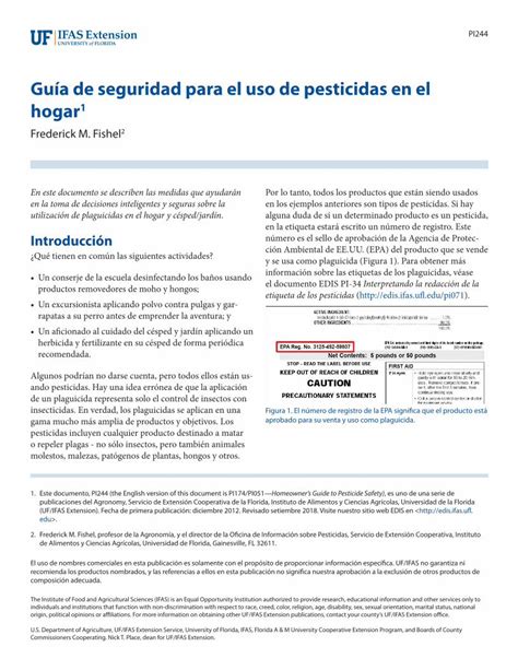 Pdf Gu A De Seguridad Para El Uso De Pesticidas En El Hogar