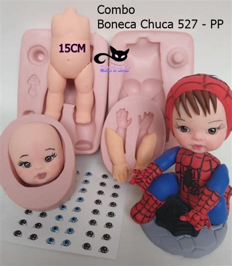 Molde Silicone Kit Combo Boneca Chuca P Olhos Pp Elo