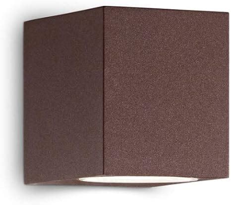 Applique Cubo Da Esterno Moderna Ip44 Marrone Corten Luce Mono