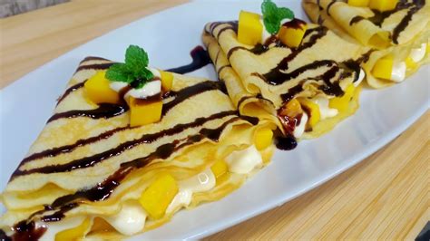 How To Make Crepes Super Easy And Delicious Mango Crepe Recipe Youtube